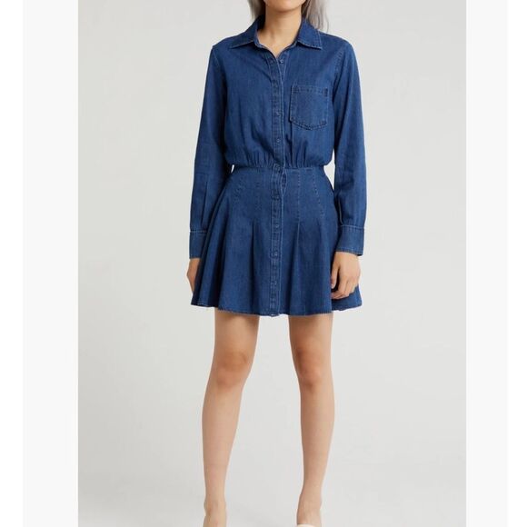 Lush Blue Denim Dress - Picture 1 of 8